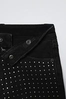 SHORT DENIM À STRASS