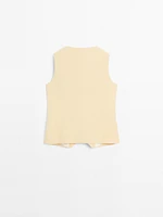 Linen blend suit waistcoat