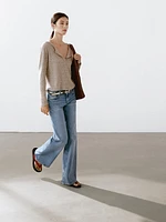 Linen blend henley sweater