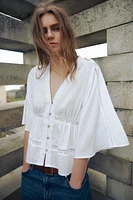 LACE INSERT SHIRT