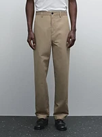 Pantalon regular coton mélangé