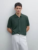 Polo en maille de coton à manches courtes