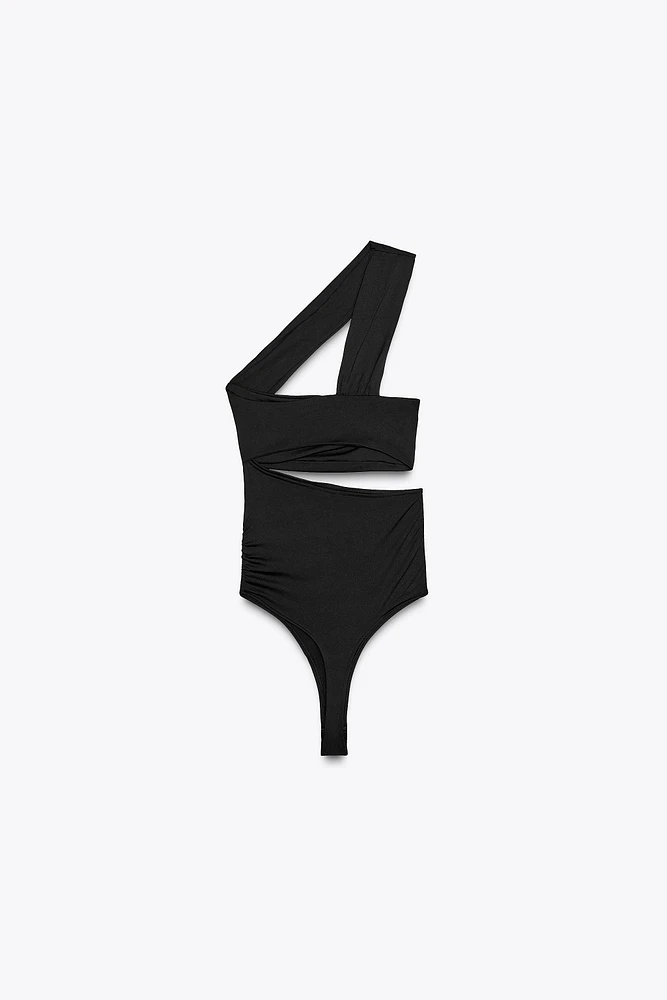 BODY EN POLYAMIDE ASYMÉTRIQUE CUT OUT