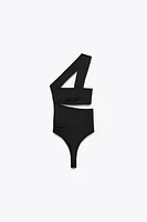 BODY EN POLYAMIDE ASYMÉTRIQUE CUT OUT