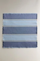 SET OF DYED THREAD STRIPED NAPKINS