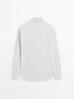 Chemise slim en popeline à rayures