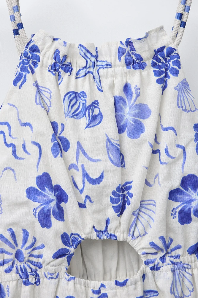 SHORT SEASHELL PRINT JUMPSUIT