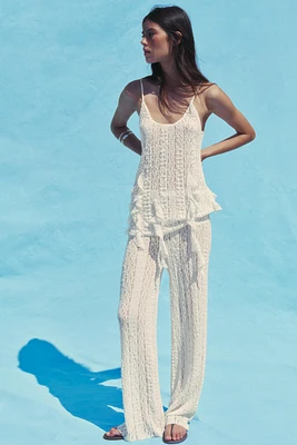 PANTALON TEXTURÉ DENTELLE