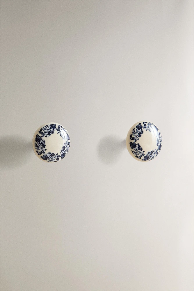 LOT BOUTONS DE PORTE CÉRAMIQUE FLEUR (LOT 2