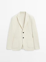 Veste de costume en coton mélangé