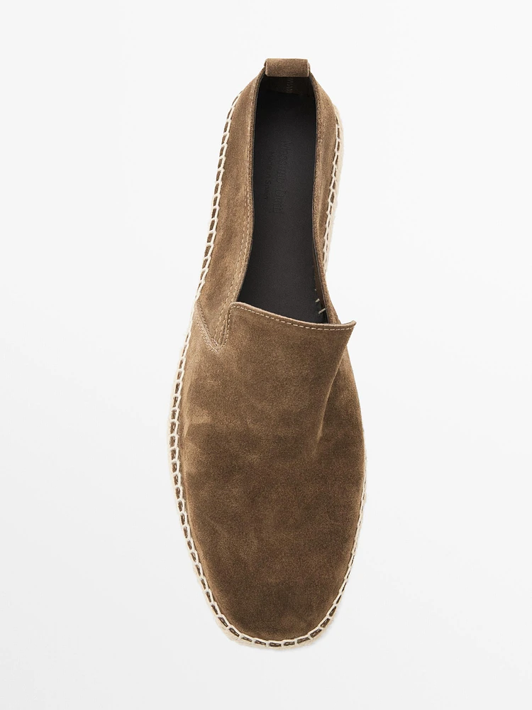 Split suede espadrilles