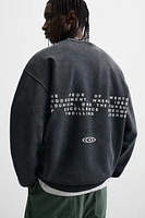 WASHED PRINT BOXY FIT SWEATSHIRT