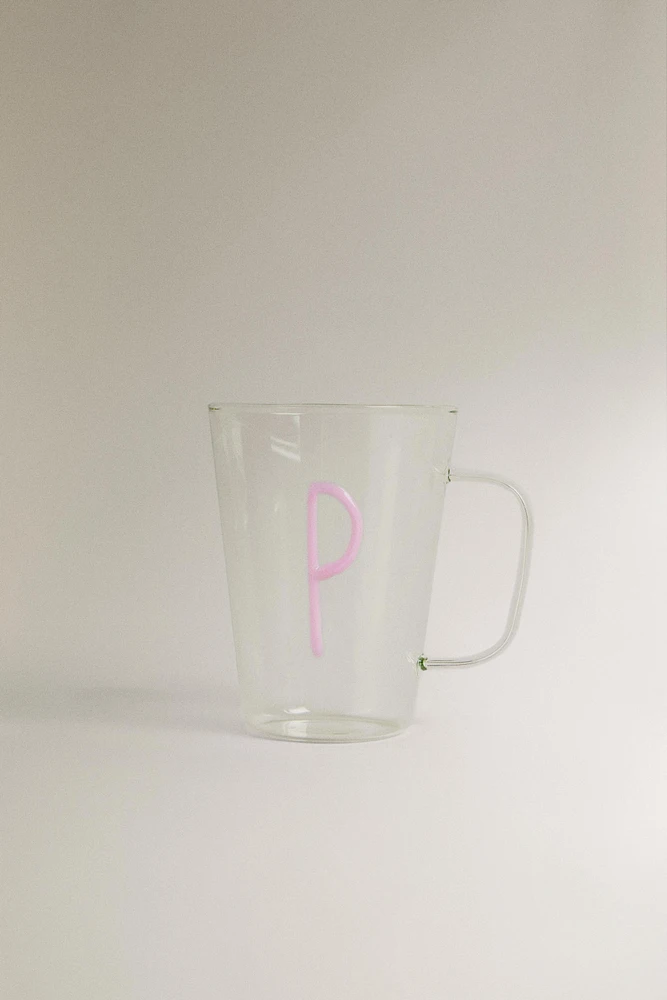 BOROSILICATE MUG WITH INITIAL