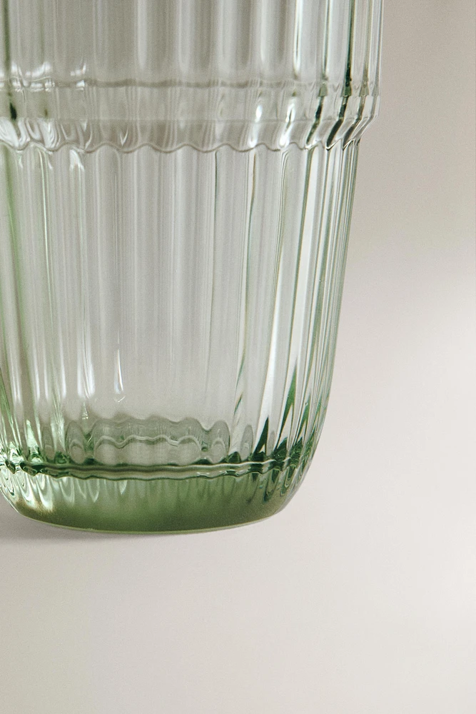 VERRE EN VERRE RECYCLABLE COLORÉ RAYURES