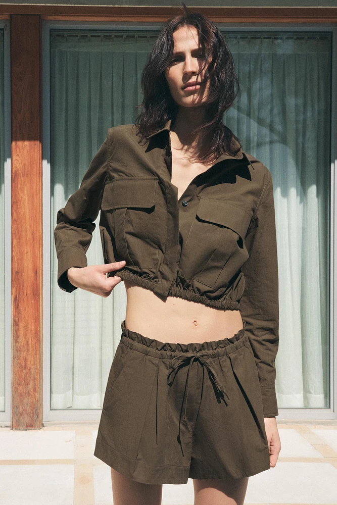 CROPPED SHIRT WITH POCKETS ZW COLLECTION