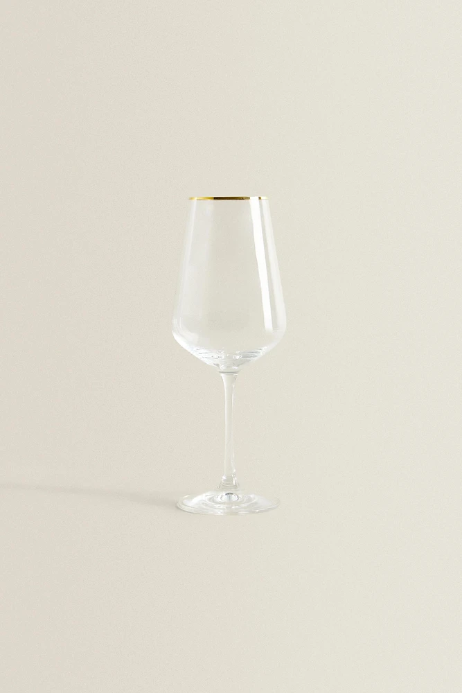 VERRE À VIN BORD DORÉ BOHEMIA CRYSTAL