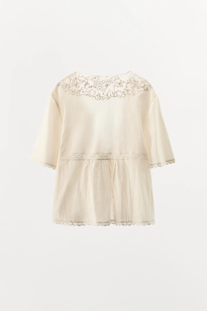 LIMITED EDITION EMBROIDERED BEADED TOP