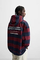 STRIPED HOODED SWEATSHIRT