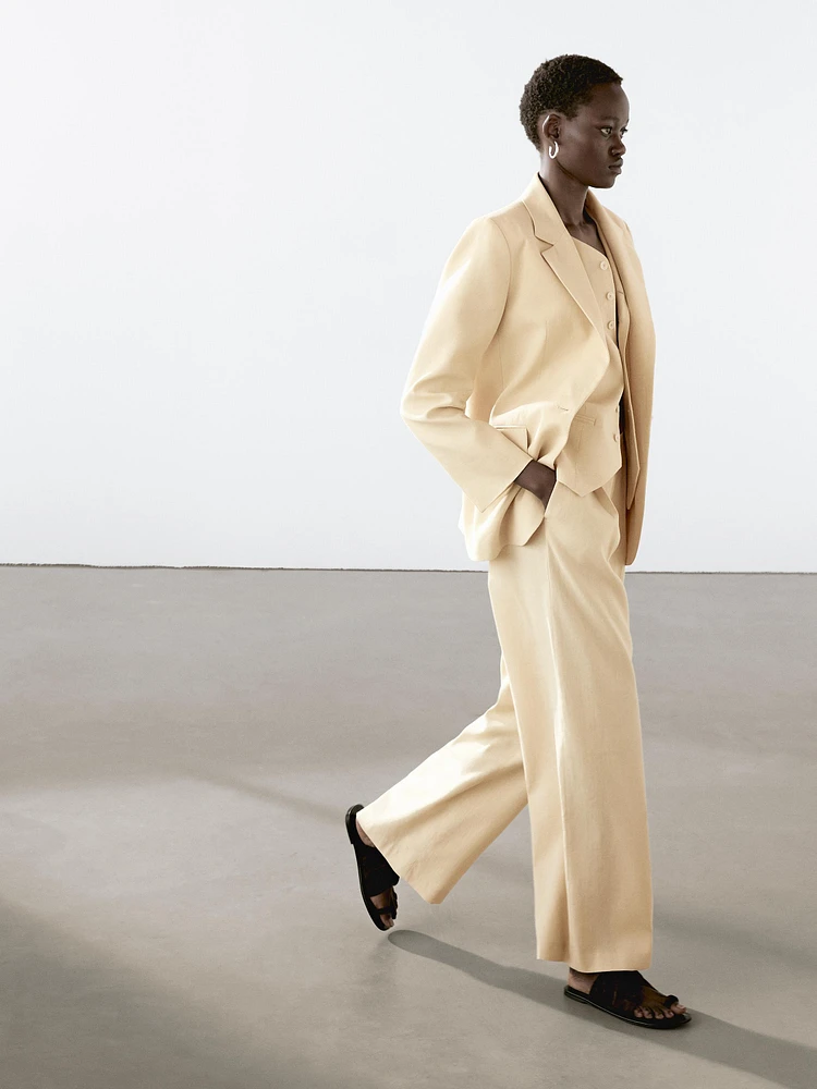 Linen blend blazer