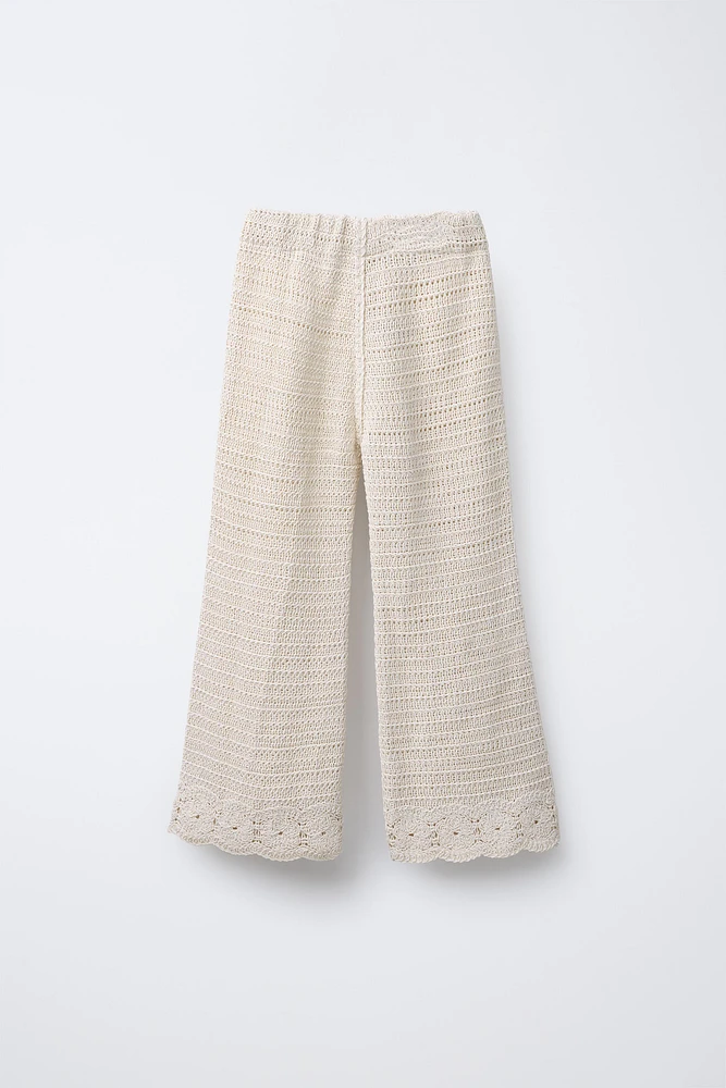 JUPE-CULOTTE À FLEURS MAILLE CROCHET