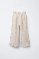 JUPE-CULOTTE À FLEURS MAILLE CROCHET