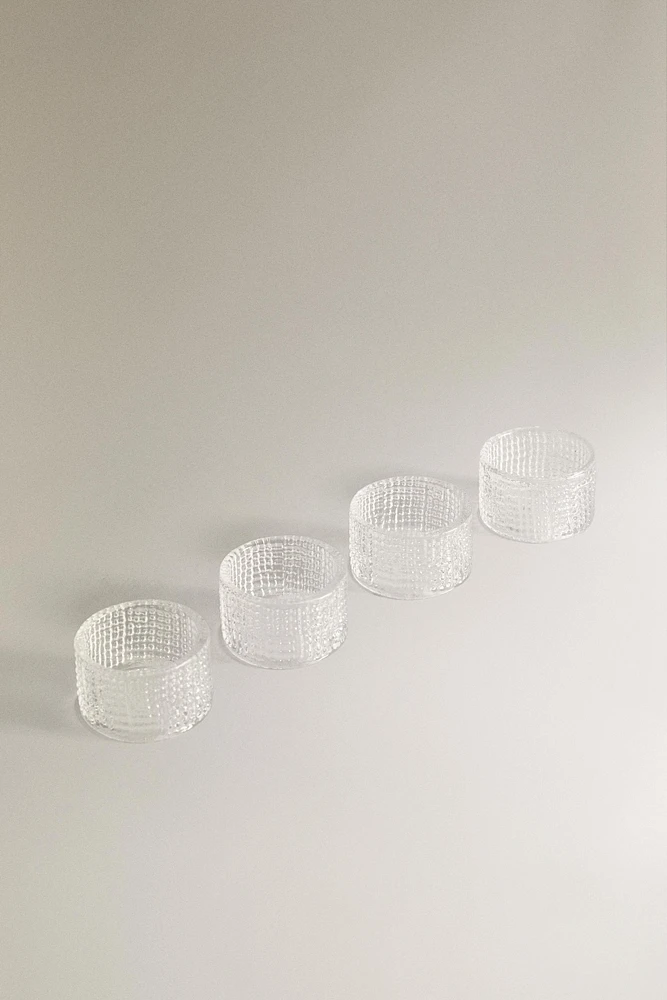 SET OF GLASS NAPKIN RINGS (SET OF 4)