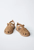 LEATHER CAGE SANDALS