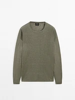 Pull col rond 100 % lin