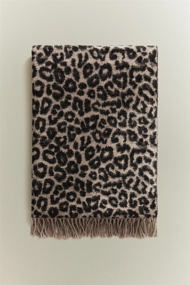LEOPARD PRINT COTTON BLANKET