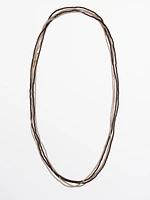 Set of 2 long rhinestone necklaces