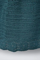 JUPE EN MAILLE DE CROCHET À FLEURS
