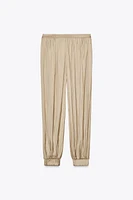 SATIN BOMBER PANTS