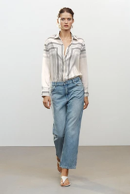 ZW COLLECTION STRAIGHT HIGH-WAIST CROPPED JEANS