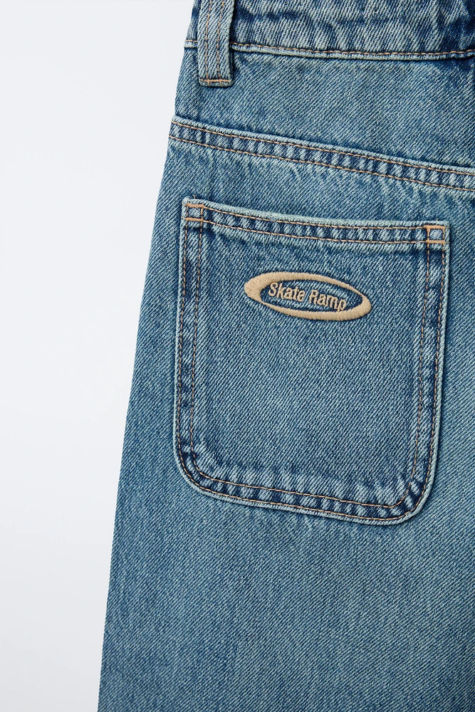 WIDE-FIT DENIM SHORTS