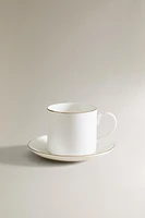 TASSE À CAFÉ AVEC SOUCOUPE PORCELAINE BONE CHINA BORD