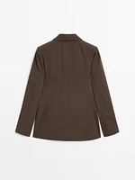 Blazer cintré en laine mélangée