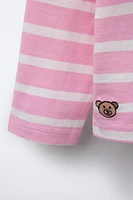 HEAVYWEIGHT STRIPED EMBROIDERED T-SHIRT