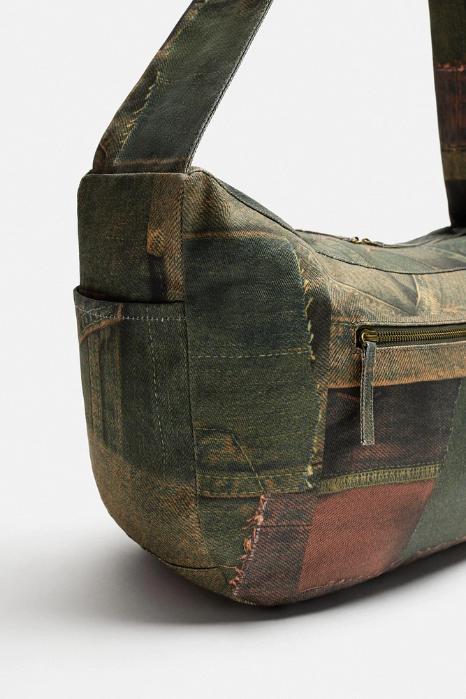 SAC ÉPAULE IMPRIMÉ DENIM