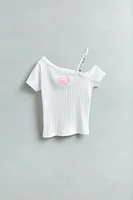 ASYMMETRIC RIBBED BEADED TOP