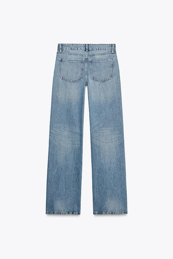 TRF WIDE LEG LOW RISE JEANS