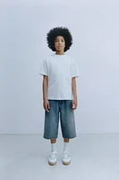 WIDE-FIT DENIM SHORTS