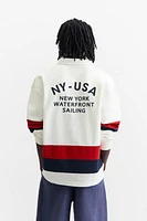 POLO WITH CONTRASTING SIDE STRIPE