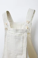 STRIPED LINEN BLEND OVERALL SHORTS