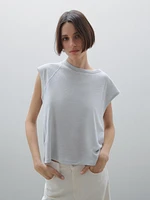 T-shirt léger bord-côte 100 % lin