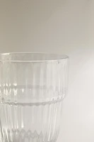 RAISED DESIGN GLASS TUMBLER