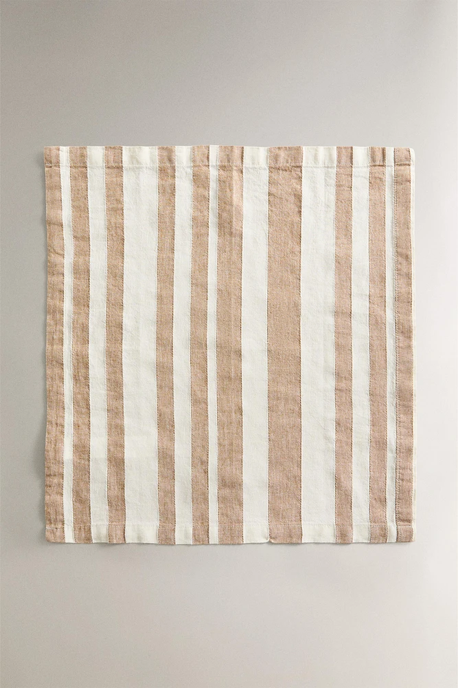 SET OF STRIPED LINEN NAPKINS