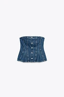 TRF DENIM BANDEAU TOP
