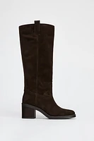 BOTTES À TALONS EN DAIM