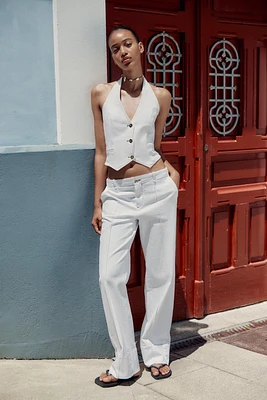 Z1975 DENIM HALTER CROP TOP