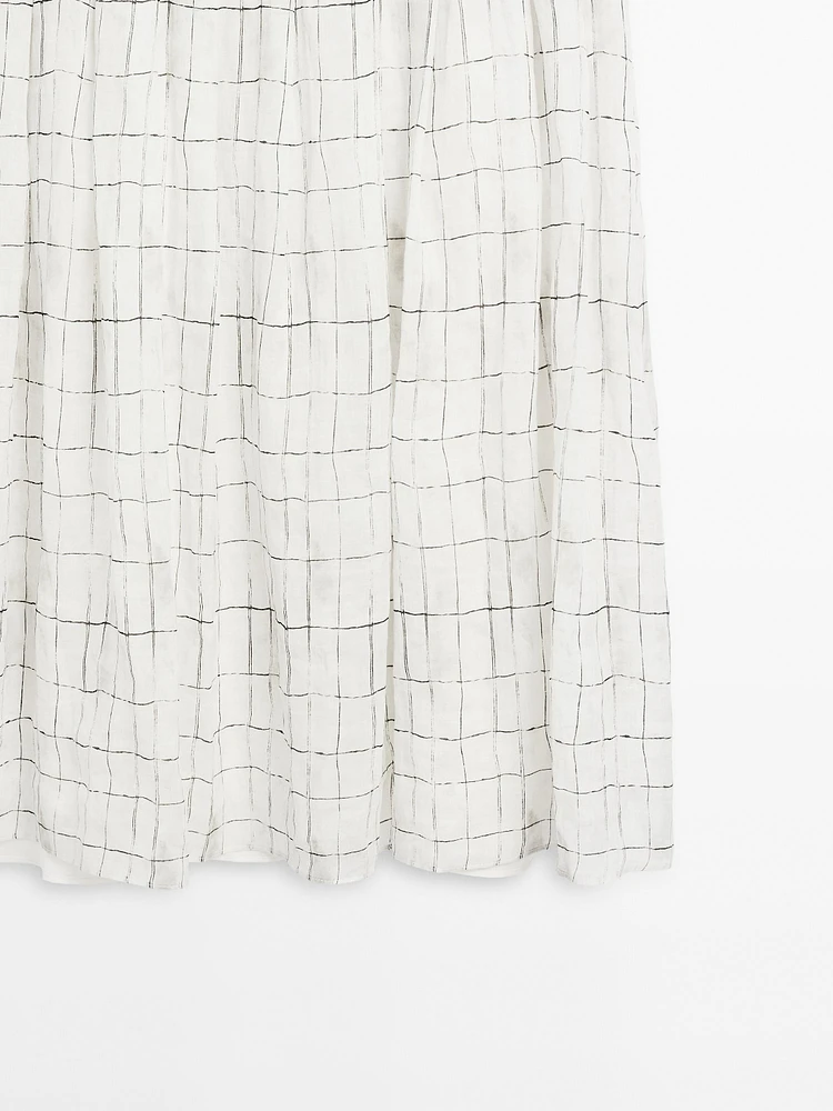 Robe midi ample à carreaux